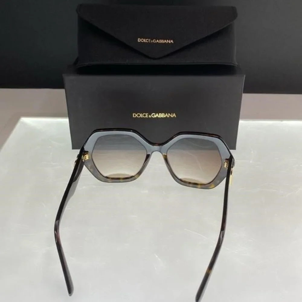 💯 - New Authentic DOLCE & GABBANA Gradient Brown Irregular Ladies Sunglasses